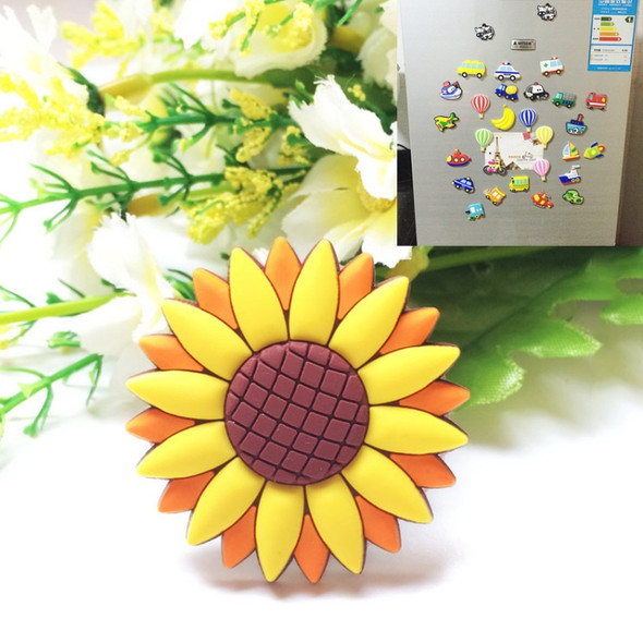 10 PCS Home Fridge Magnets Decorative Message Stickers Children Whiteboard Stickers(Sunflower)