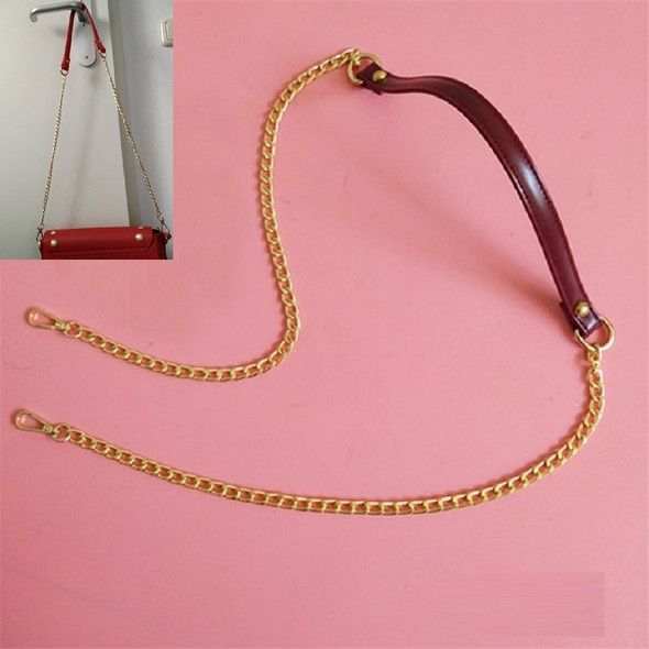 Women Bag PU Leather Chain Long Shoulder Strap Bag Accessories(Purple Red)