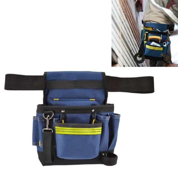 Electrician Maintenance Adjustable Multi-pocket Hardware Tool Belt Bag Multi-function Storage Bag(Blue)