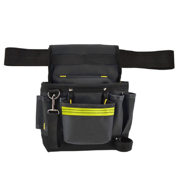Electrician Maintenance Adjustable Multi-pocket Hardware Tool Belt Bag Multi-function Storage Bag(Black)
