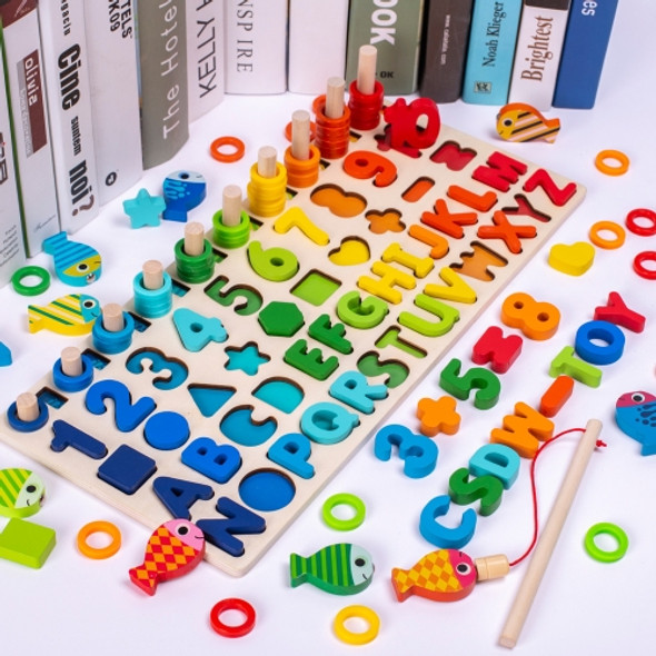 Numbers Cognition Building Blocks Magnetic Fishing Educational Toy For Children, Style: Medium 6-in-1 Board