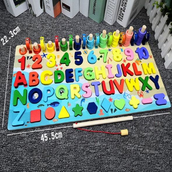 Numbers Cognition Building Blocks Magnetic Fishing Educational Toy For Children, Style: Large Ocean 6-in-1 Board