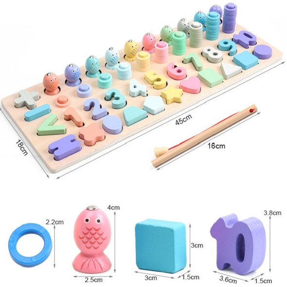 Numbers Cognition Building Blocks Magnetic Fishing Educational Toy For Children, Style: Thick Macaron 5-in-1