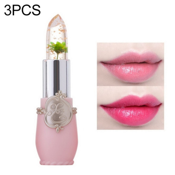 3 PCS Transparent Changed Color Moisturizer Jelly Flower Long-lasting Lipbalm(light green)