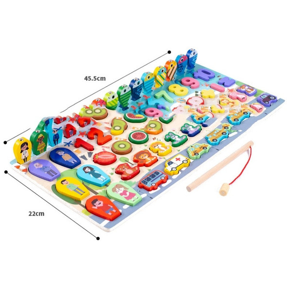 Numbers Cognition Building Blocks Magnetic Fishing Educational Toy For Children, Style: Large Board