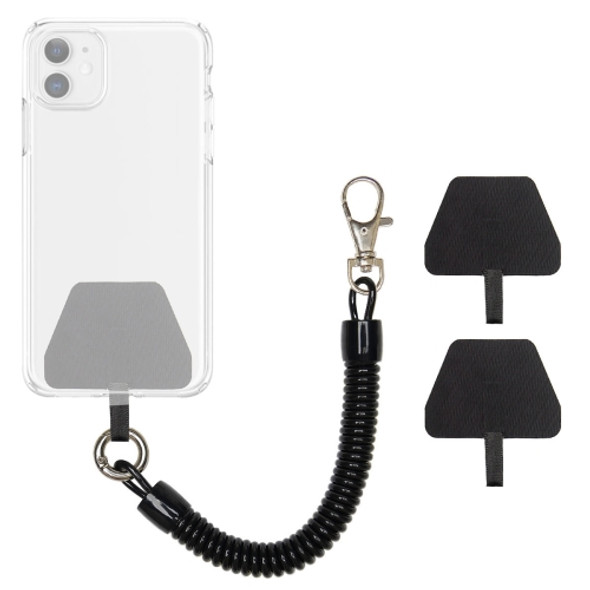 Telescopic Anti-Theft Spring Mobile Phone Hanging Rope  Anti-Lost Anti-Theft Elastic Lanyard(Black + Black Gasket)