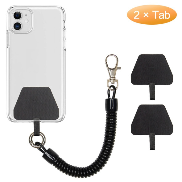Telescopic Anti-Theft Spring Mobile Phone Hanging Rope  Anti-Lost Anti-Theft Elastic Lanyard(Black + Black Gasket)