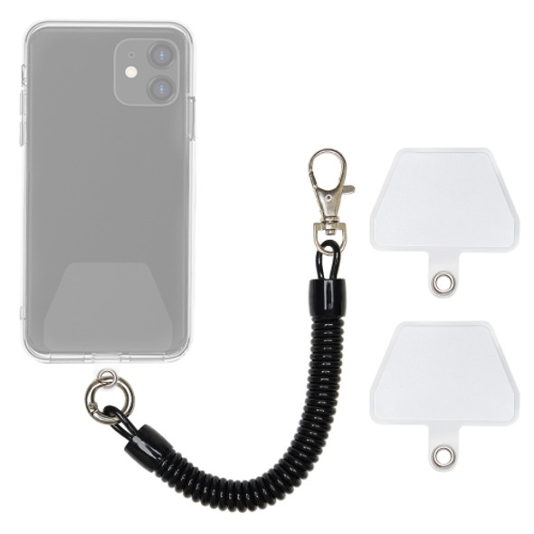 Telescopic Anti-Theft Spring Mobile Phone Hanging Rope  Anti-Lost Anti-Theft Elastic Lanyard(Black + Transparent Gasket)