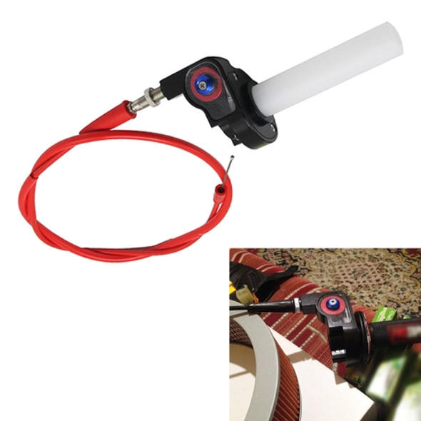 Off-road Motorcycle Modified 22mm Handle Throttle Clamp Hand Grip Big Torque Oil Visual Throttle Accelerator for with Cable(Red with Red Throttle Cable)