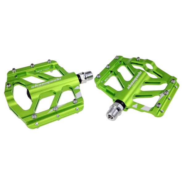 SHANMASHI TIGER 1 Pair Anti-slip Foot Pedal  Aluminium Shaft Mountain Bike Pedal(Green)