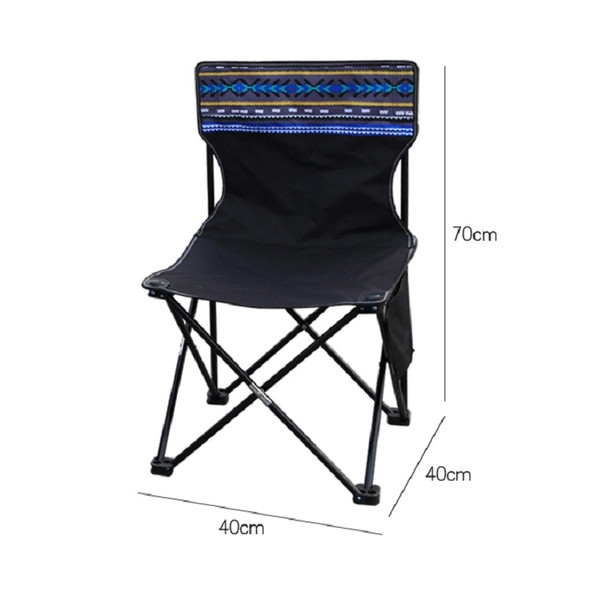 Camping Travel Outdoor Folding Chair Portable Fishing Chair, Specification:Black 40x40x70cm