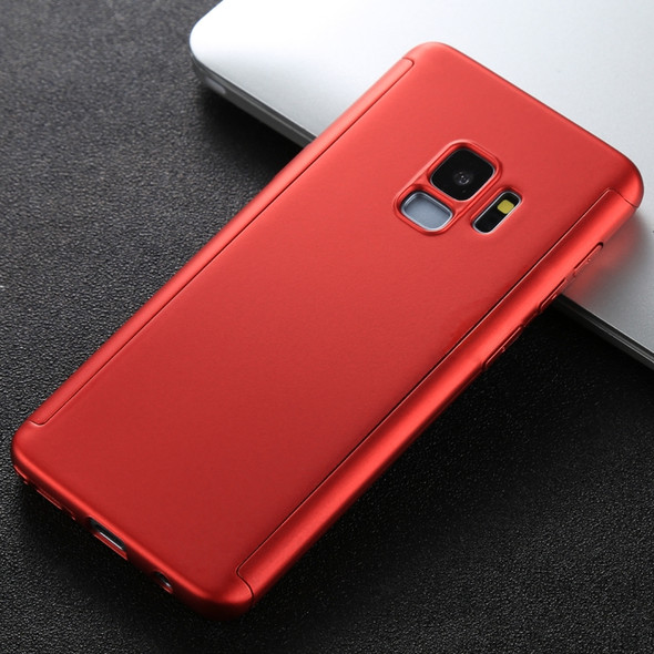 For Galaxy S9 Frosted PC Hard Fully Wrapped Protective Case Cover (Red)