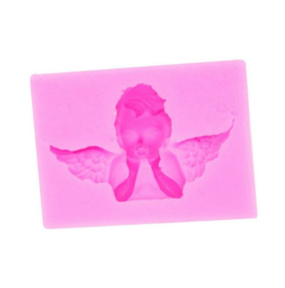 2 PCS Angel Shape Fondant Cake Silicone Mold Aroma Soft Clay Clay Gypsum Plastic Decoration(Pink)