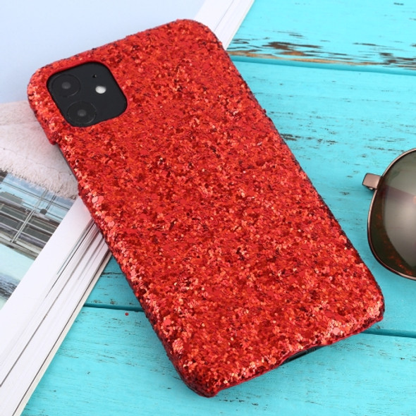 For iPhone 11 Shockproof Glitter Powder PC Protective Case(Red)