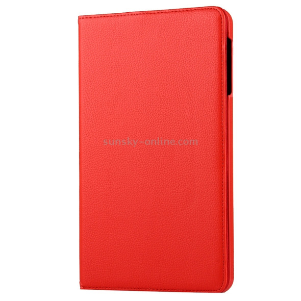 For Galaxy Tab A 10.1 / T580 Litchi Texture Horizontal Flip 360 Degrees Rotation Leather Case with Holder(Red)