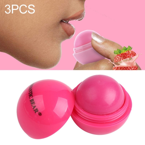 3 PCS Natural Plant Organic Sphere Ball Lipstick Embellish Lip Balm(Rose)