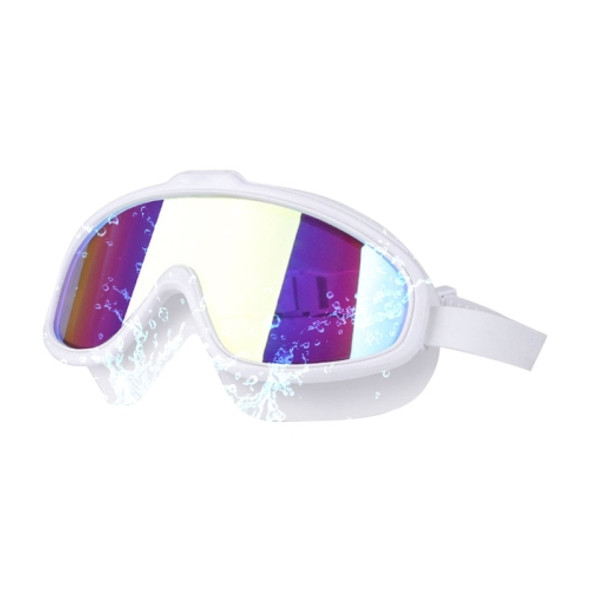 Liquid Silicone Swimming Equipment HD Anti-fog Comfortable Electroplated Swimming Goggles(White Gold Plated)