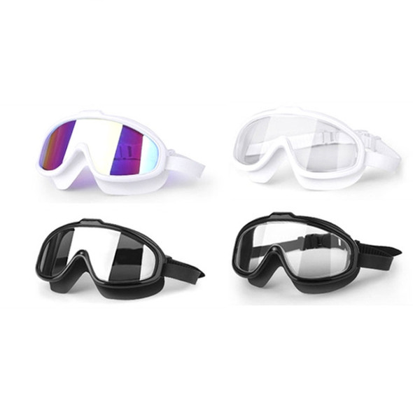 Liquid Silicone Swimming Equipment HD Anti-fog Comfortable Electroplated Swimming Goggles(White Transparent)