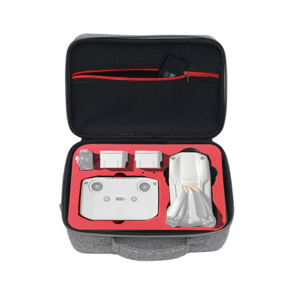 Portable Carry Case Waterproof Scratch-proof Anti-shock Travel Carrying Cover Case Box for DJI Air 2s(Grey+Red Liner)