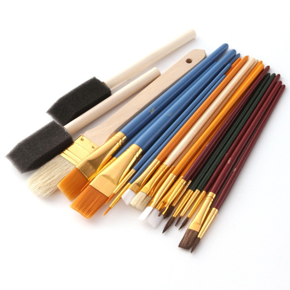 ZHU TING 25 PCS / Set Multifunctional Oil Paint Brush Gouache Watercolor Acrylic Paint Brush Student Painting Supplies