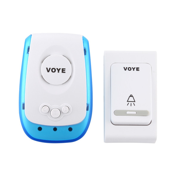 VOYE V009B Home Music Remote Control Wireless Doorbell with 38 Polyphony Sounds, US Plug (White)