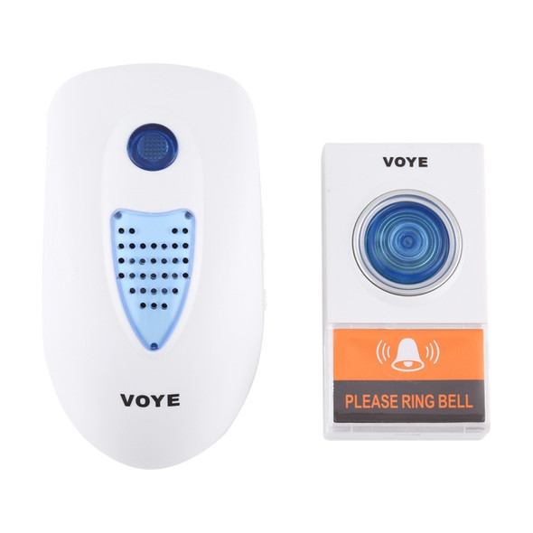 VOYE V003A Home Music Remote Control Wireless Doorbell with 38 Polyphony Sounds, US Plug (White)