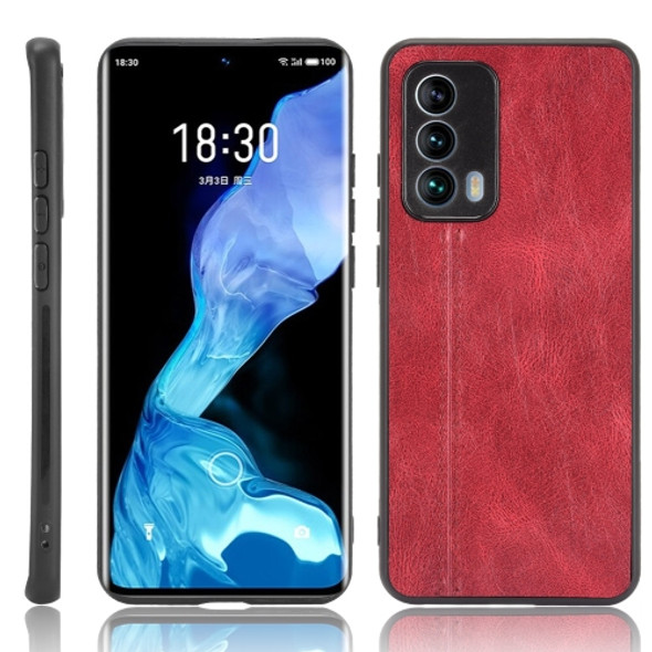 For Meizu 18 Shockproof Sewing Cow Pattern Skin PC + PU + TPU Case(Red)