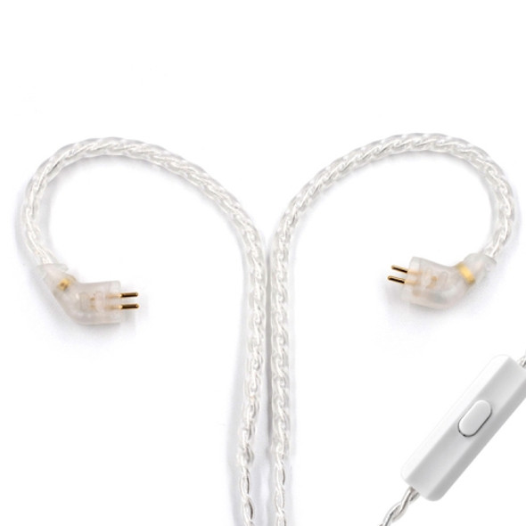 3.5mm Twist Texture Silver-plated Audio Earphone Cable Applicable to KZ ZST(Silver)