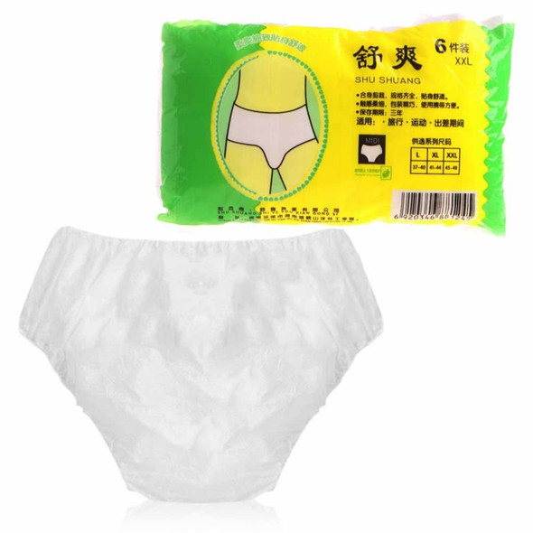 6 PCS Unisex Disposable Non-woven Underwear Adult Diapers, Specification:Elastic, Size:L