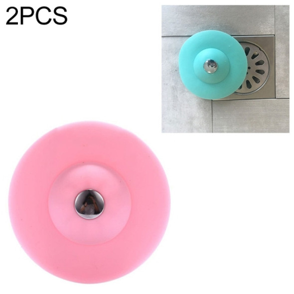 2 PCS Kitchen Tools Durable Filter Pool Wash Basin Filter Sewer Deodorant Bathtub Plug(Pink)