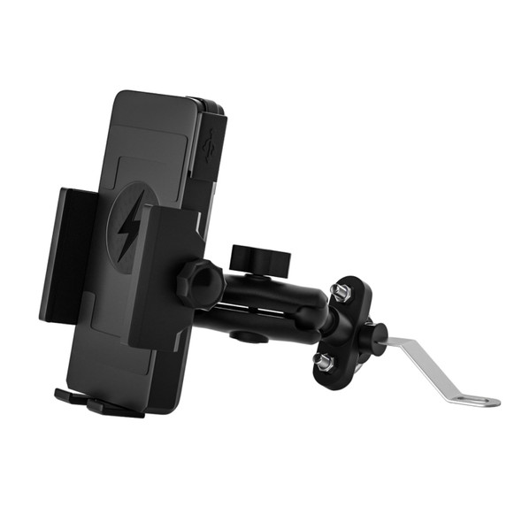 WUPP CS-1135A2 Motorcycle Adjustable Wireless Charging Mobile Phone Holder Bracket, Double Tap Buckle Version