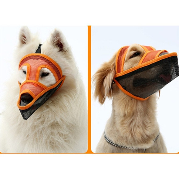 Small And Medium-sized Long-mouth Dog Mouth Cover Teddy Dog Mask, Size:L(Orange)