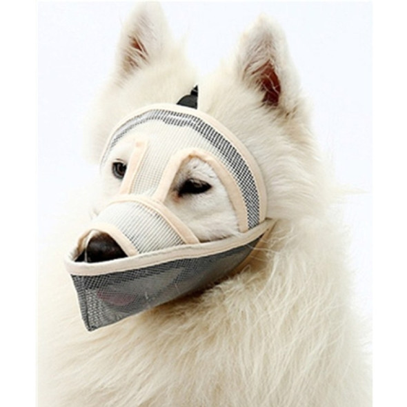 Small And Medium-sized Long-mouth Dog Mouth Cover Teddy Dog Mask, Size:S(Cream-coloured)