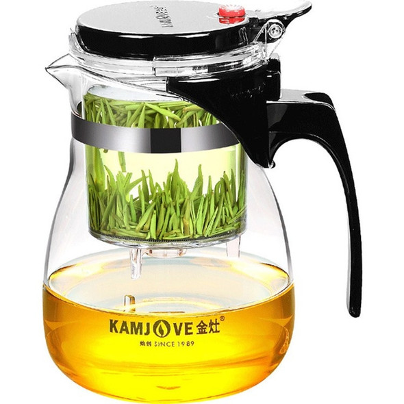 KAMJOVE Elegant Cup Teapot Heat-resistant Glass Tea Set, Style:TP-757 700ml