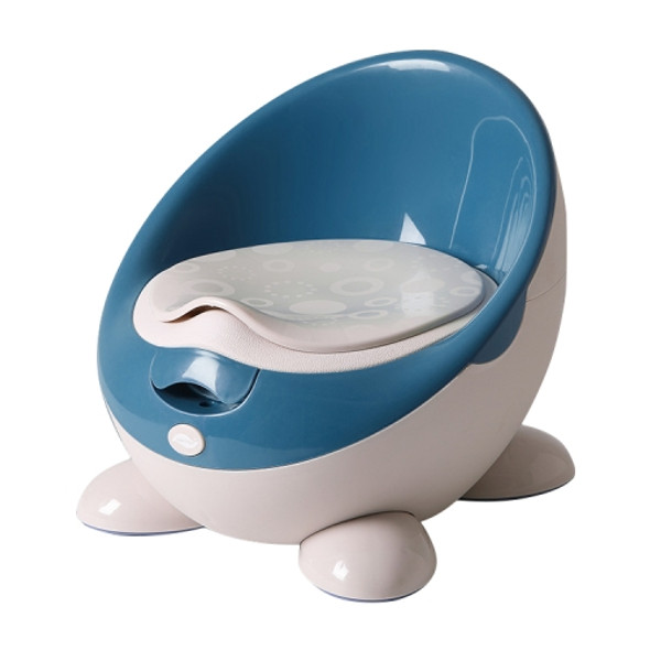 Children Portable Toilet Infant Small Toilet Baby Boy Urinal, Style:PU cushion(Deep Ocean Blue)