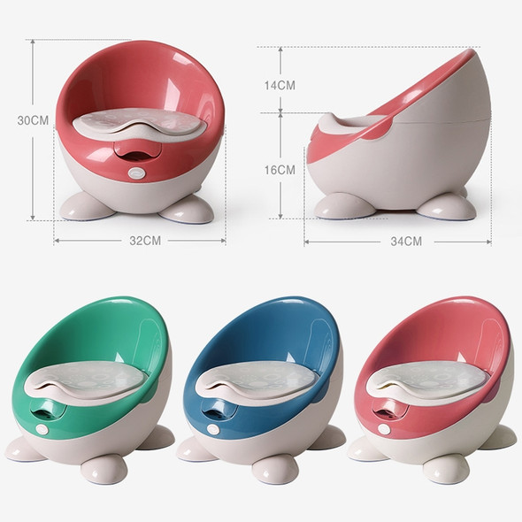 Children Portable Toilet Infant Small Toilet Baby Boy Urinal, Style:PU cushion(Deep Ocean Blue)