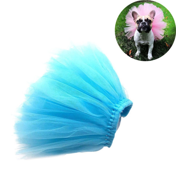 Summer Pet Dress Up Half-length Mesh Skirt, Size:M(Blue)