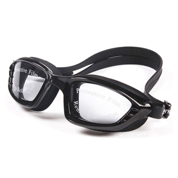 SG9017 Waterproof and Anti-fog Adult High-definition Large Frame Swimming Goggles for Men and Women(Black)