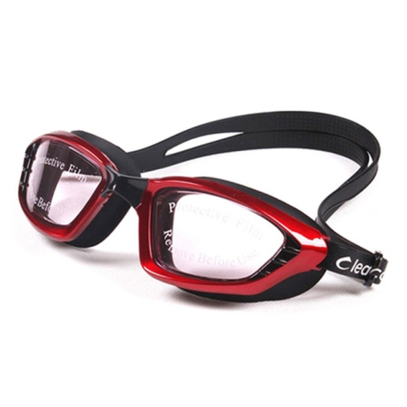 SG9017 Waterproof and Anti-fog Adult High-definition Large Frame Swimming Goggles for Men and Women(Red)