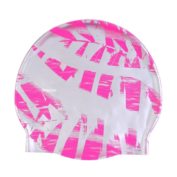 Adult Printed Silicone Swimming Cap(Pink)