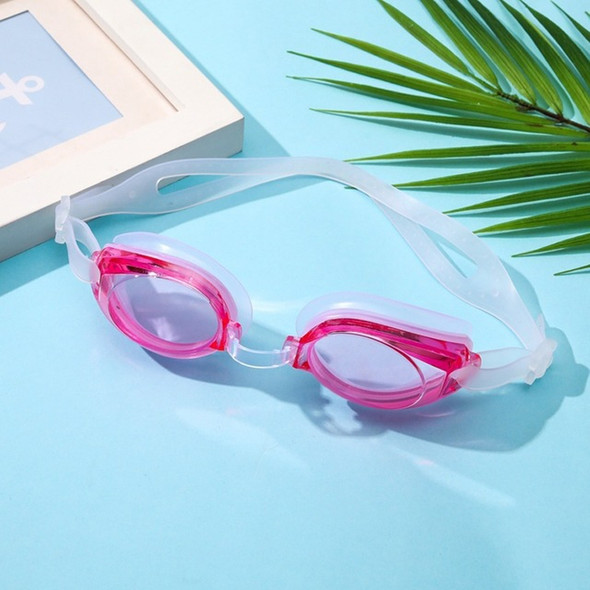 2 in 1 Diving Anti-fog HD Swimming Glasses + Earplugs Set for Children Adult(Pink)