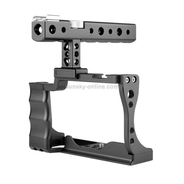 YELANGU C14 YLG0714A Video Camera Cage Stabilizer with Handle for Canon EOS M50(Black)
