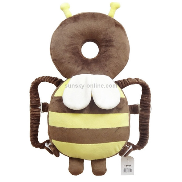 Big Brown Plush Bee Pattern Shockproof Head Pad for Baby Children Waliking