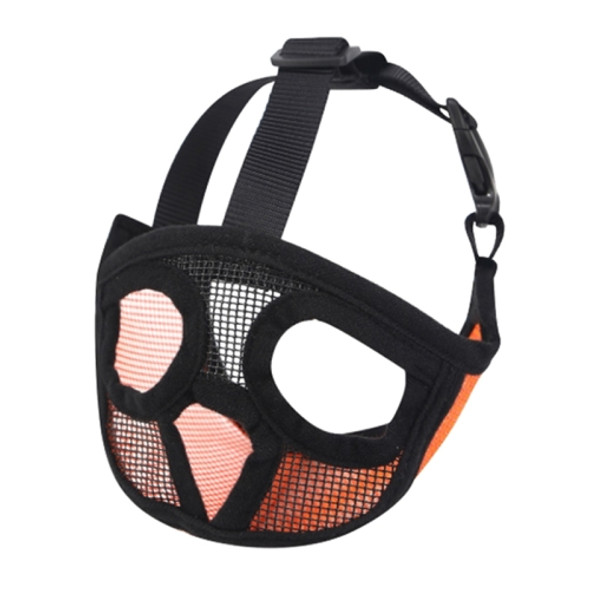 Pet Bulldog Mouth Cover Mask Pet Supplies，Full Net Cover Version, Size:L(Orange)