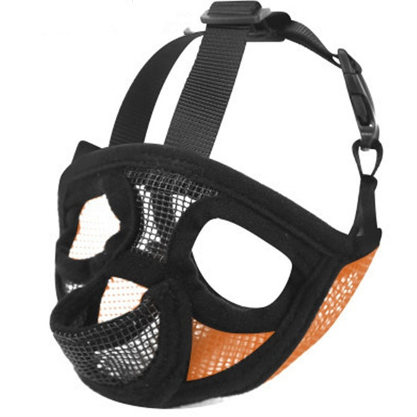 Pet Bulldog Mouth Cover Mask Pet Supplies，Tongue Out Version, Size:M(Orange)