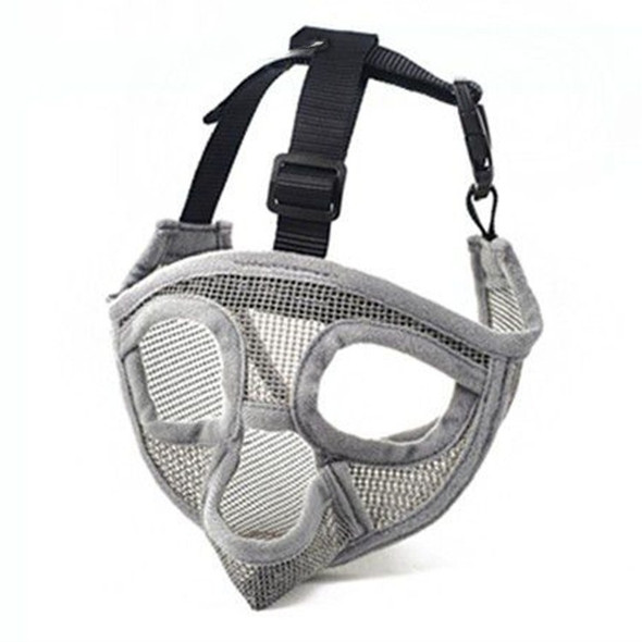 Pet Bulldog Mouth Cover Mask Pet Supplies，Tongue Out Version, Size:S(Gray)