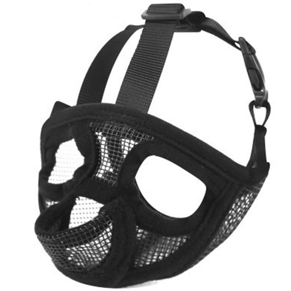 Pet Bulldog Mouth Cover Mask Pet Supplies，Tongue Out Version, Size:XS(Black)