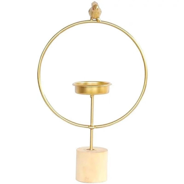 Round Iron Bird Candelabra Creative Home Dining Table Candle Holder Romantic Candlelight Dinner Candle Holder Decoration, Size:Small(Gold)