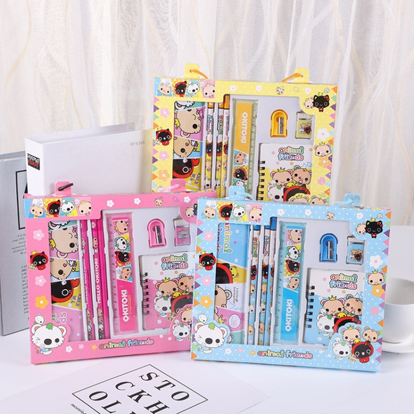 2 Sets 8899Primary School Student Activity Prize Cartoon Stationery Gift Children Stationery Set(Yellow Cat)