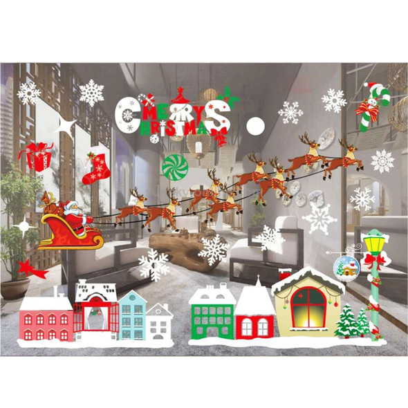 Christmas Creative Glass Wall Stickers Window Decoration Removable, Size: 55*38cm